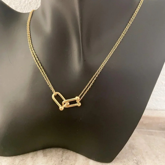 925 Sterling Silver U Link Necklace Link Necklace Modern Choker Necklace - Picture 11 of 11